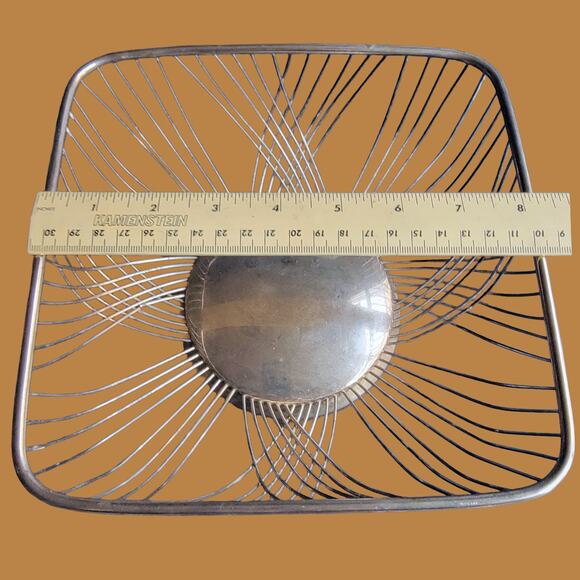Vintage 1950s FP Rogers Silver Plated Wire Square Bread or Fruit Basket - Picture 4 of 5